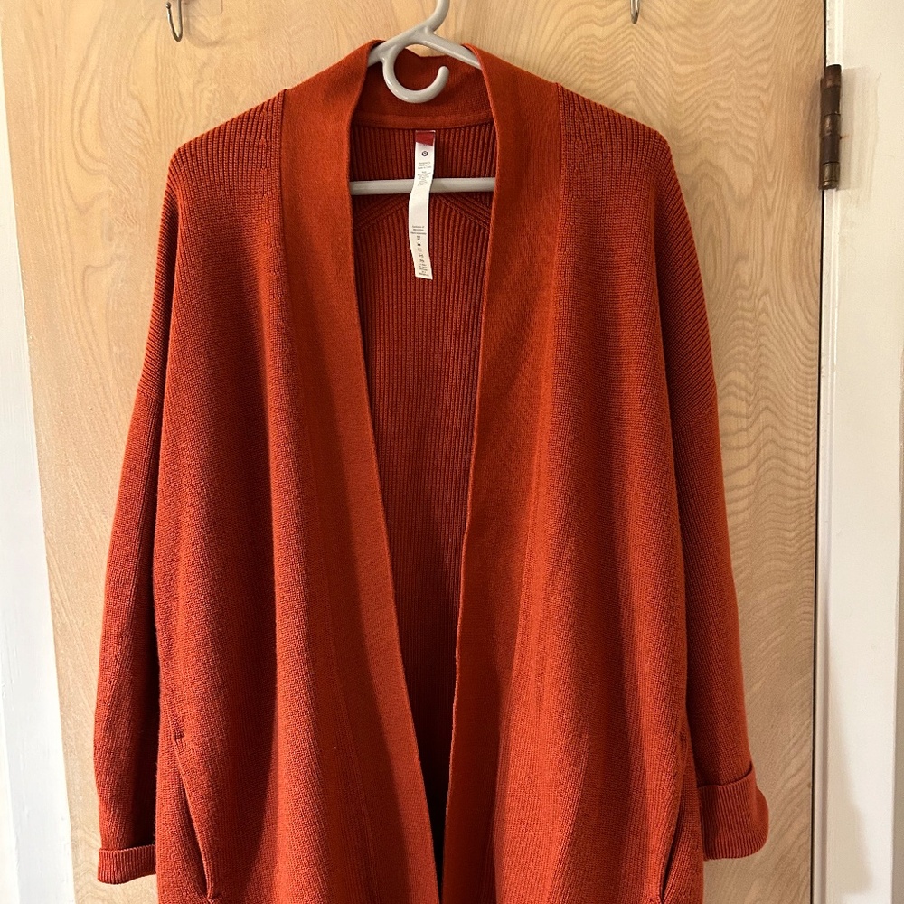 lululemon athletica Open-Front Cardigan in Burnt Orange